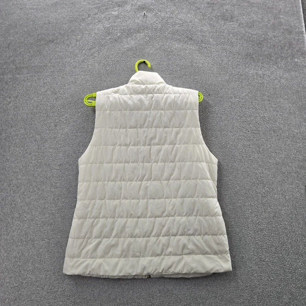 Michael‎ Kors Women Jacket M White Vest Puffer Zipper Sleeveless Logo